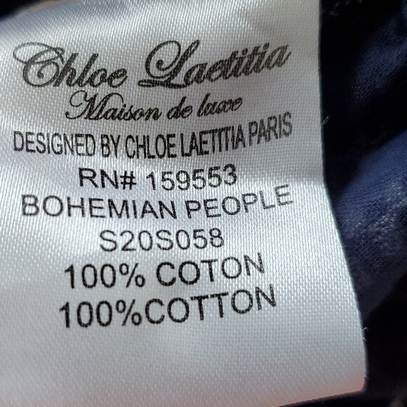 Chloe Laetitia Collection Paris Cotton Eyelet Dress Blue Cream Small MEDIUM - Picture 8 of 10
